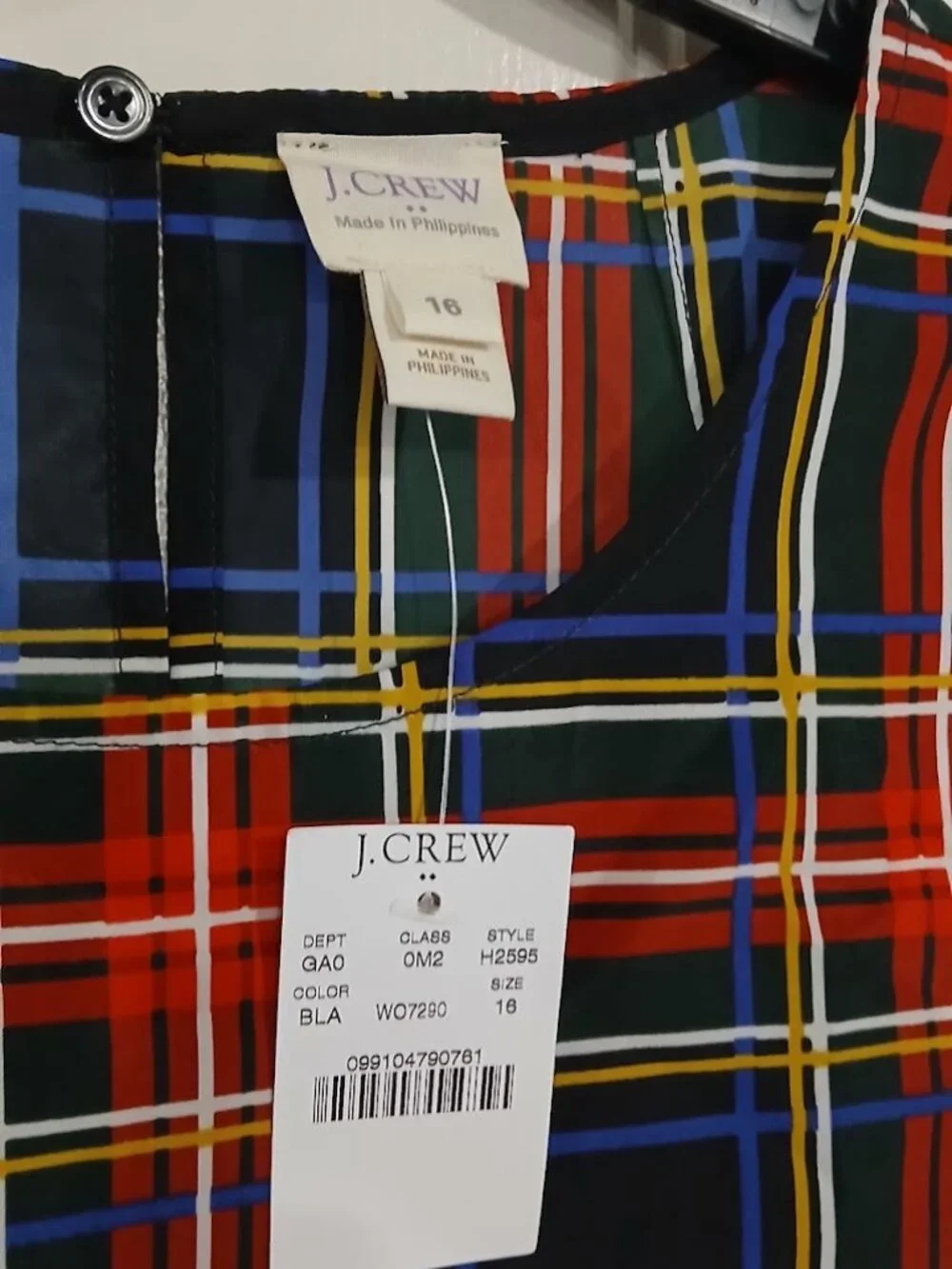 J. Crew Factory Tartan Plaid Taffeta Ruffle Tank Top Red Holiday Women's